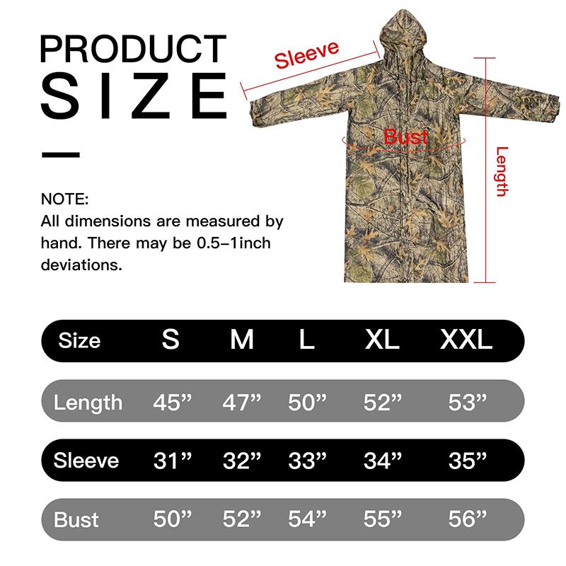 Camouflage Rain Coat Adult Lon - Fishing Rain Suit 评论和价格