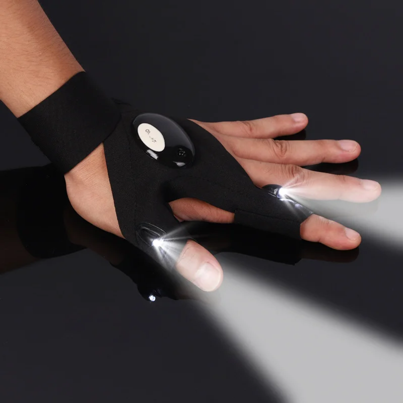 LED Half Finger Glove for Men  - Fishing Gloves 评论和价格