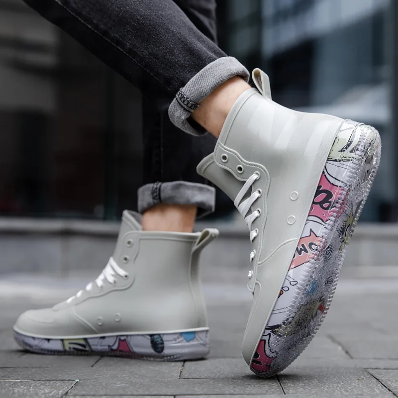 Men Rain Boots Fashion Trendy  - Fishing Boots 评论和价格