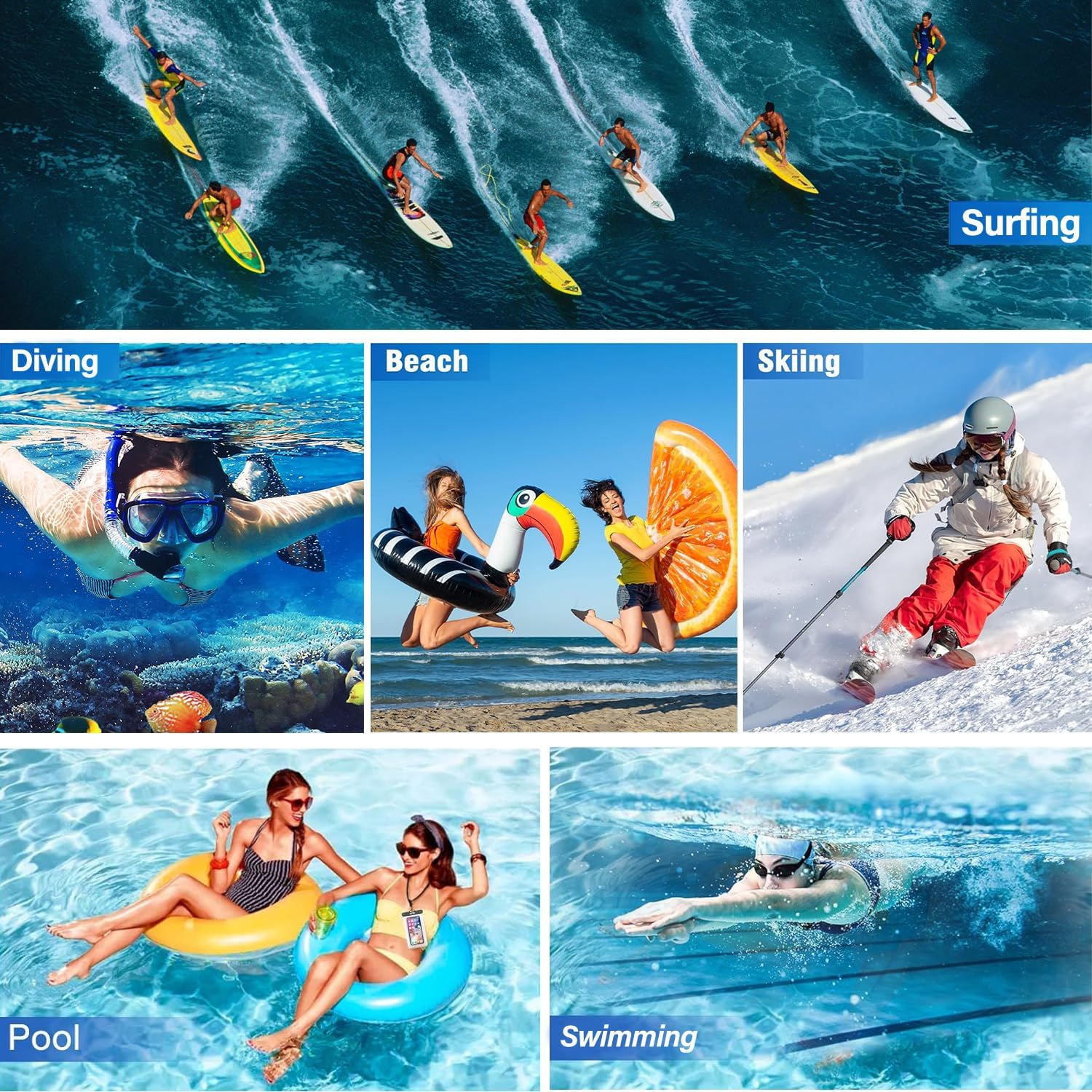 3 Pack Multicolor IPX8 Waterpr - Fishing Bag Waterproof 评论和价格