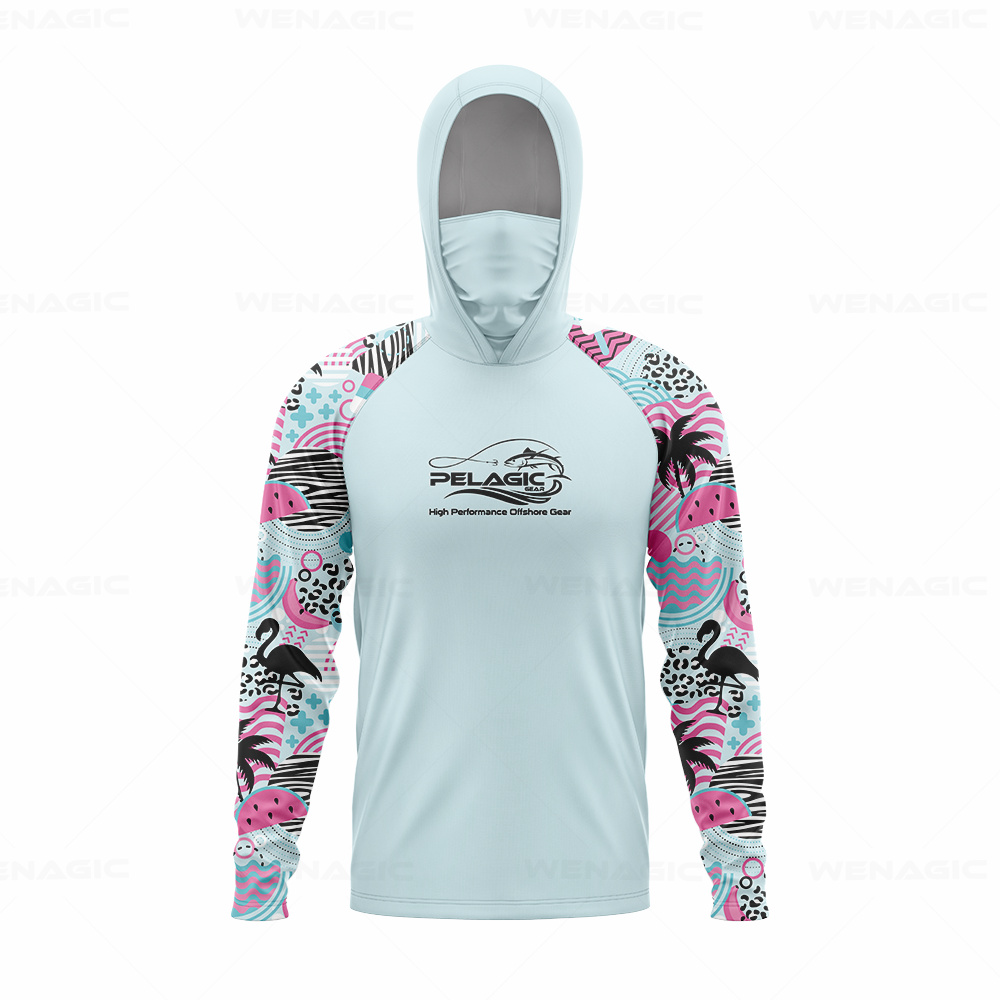 pelagic gear Men Hood Fishing  - Fishing Shirt Uv Protection 评论和价格