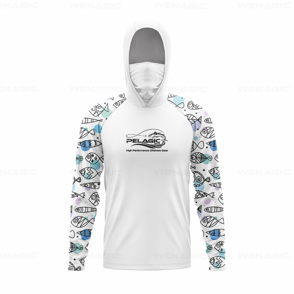 pelagic gear Men Hood Fishing  - Fishing Shirt Uv Protection 评论和价格