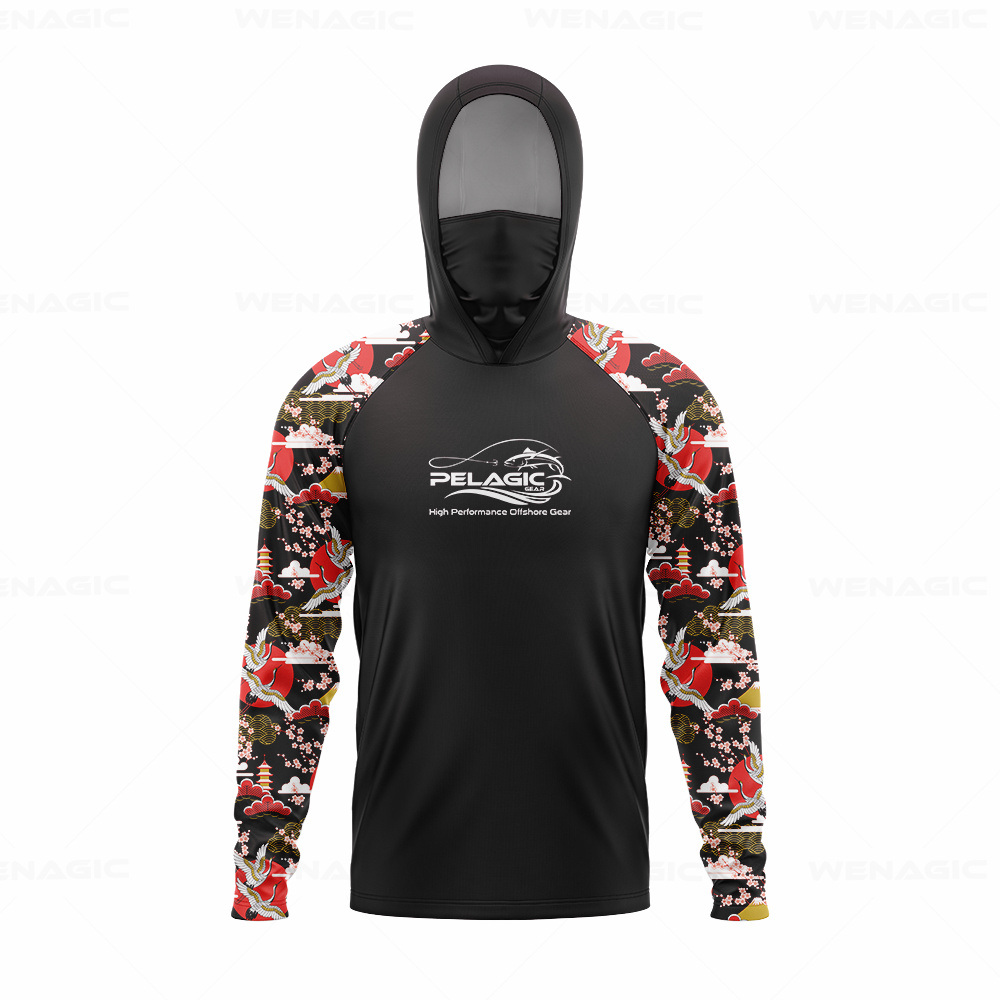 pelagic gear Men Hood Fishing  - Fishing Shirt Uv Protection 评论和价格