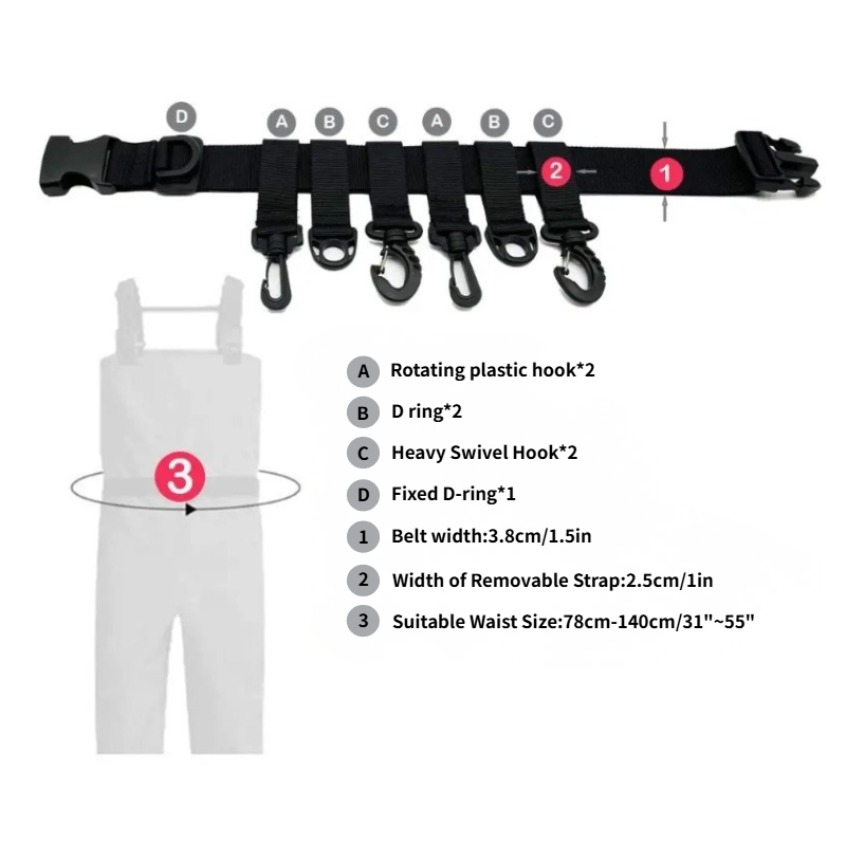 1Pcs Adjustable Wading Belts F - Fishing Belt 评论和价格