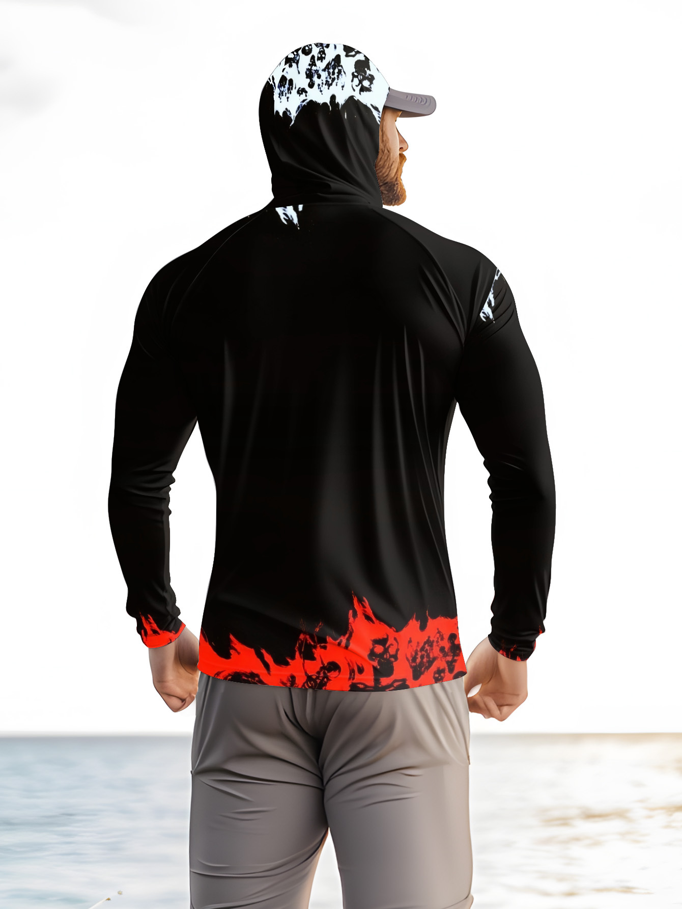 Men Hood Fishing Shirt long sl - Fishing Shirt Uv Protection 评论和价格