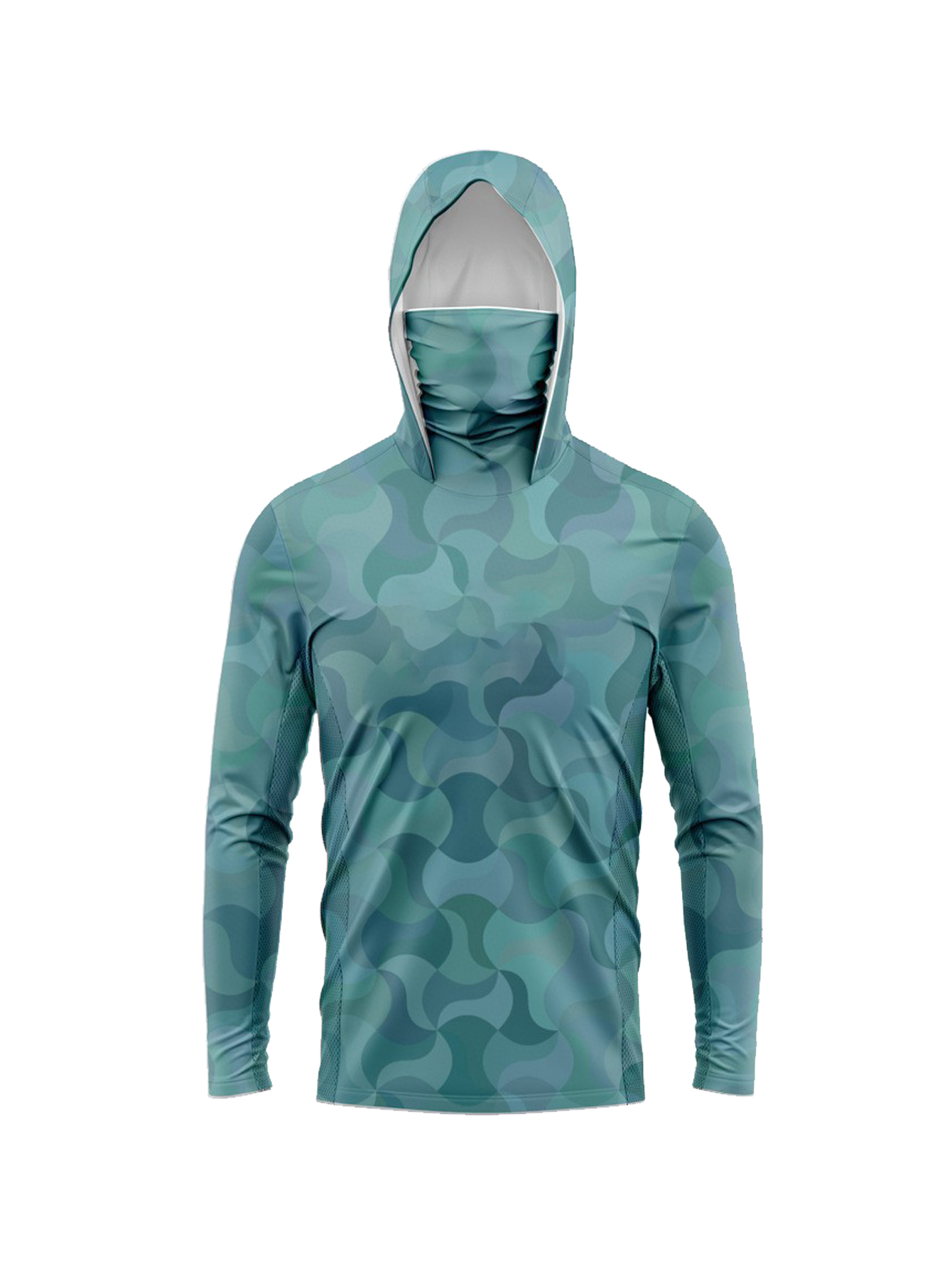 Dark Cyan Terrain Line Camo Me - Fishing Hoodie 评论和价格