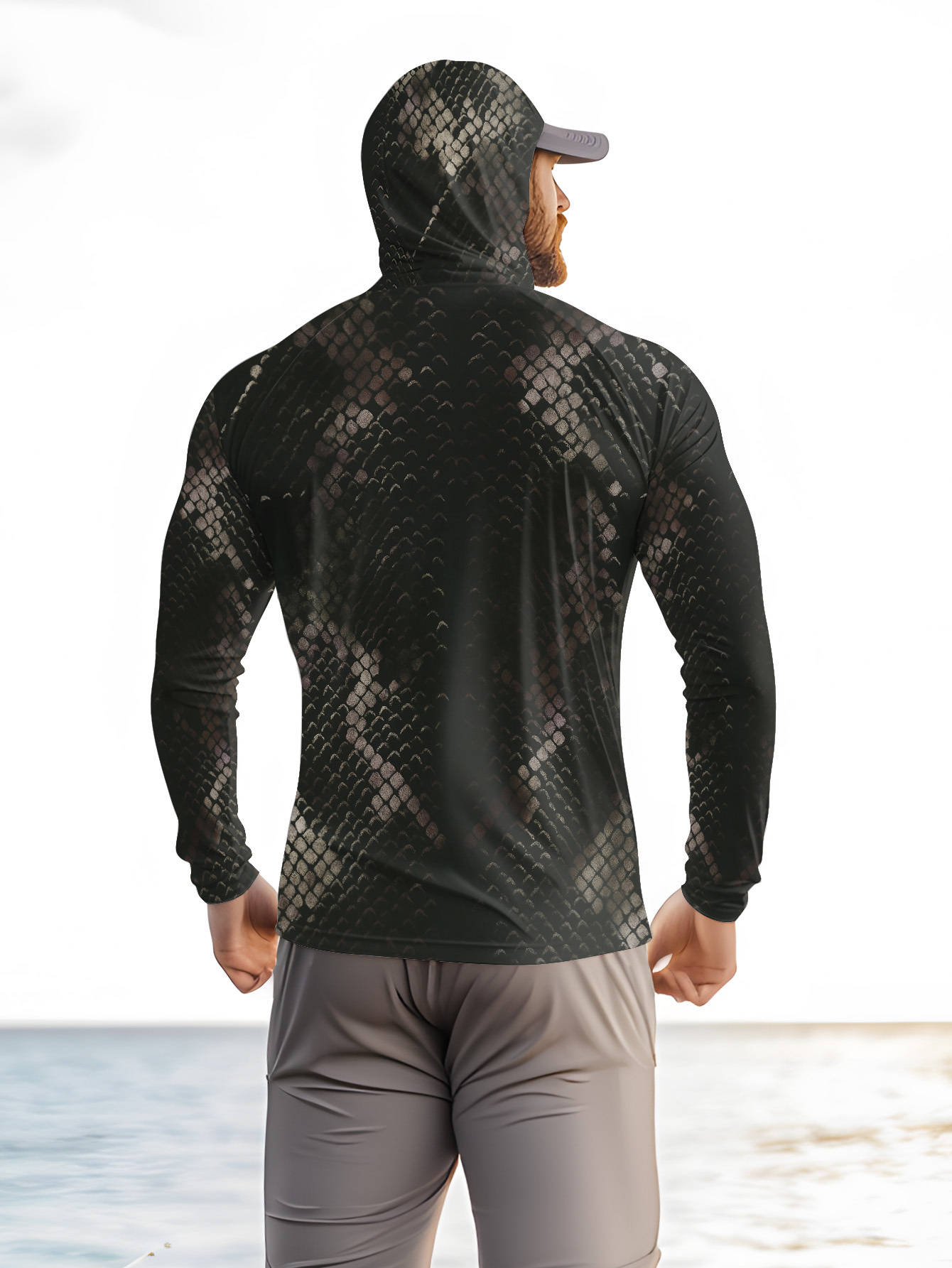 Men's Fishing Hooded Long-Slee - Fishing Shirt Uv Protection 评论和价格