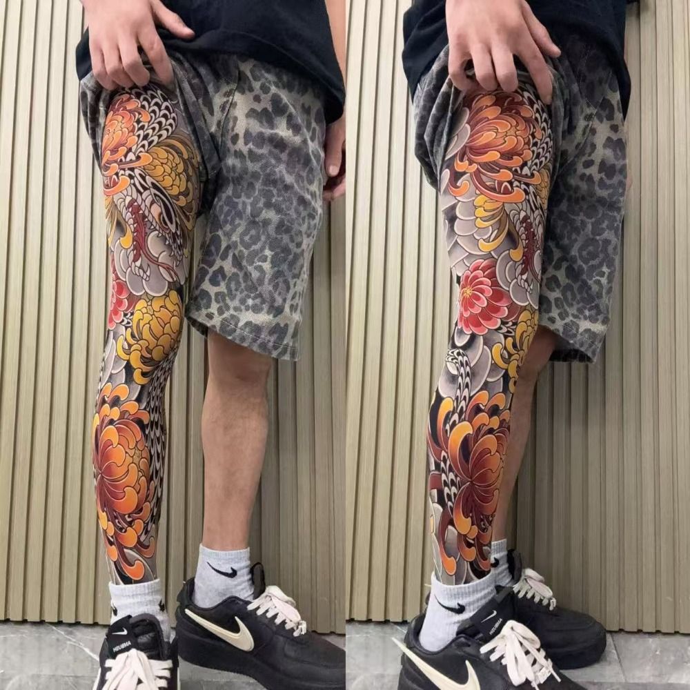 Full Leg Fake Tattoo Socks Pri - Fishing Socks 评论和价格