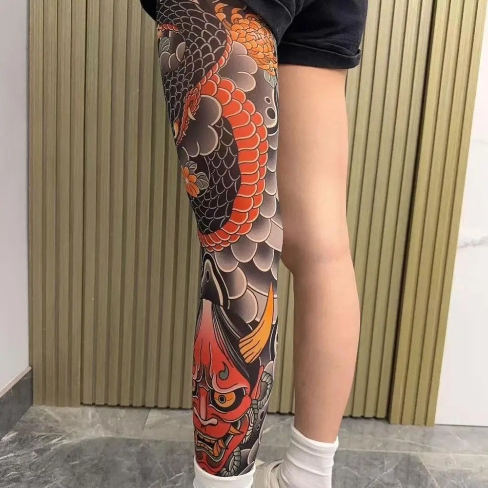Full Leg Fake Tattoo Socks Pri - Fishing Socks 评论和价格