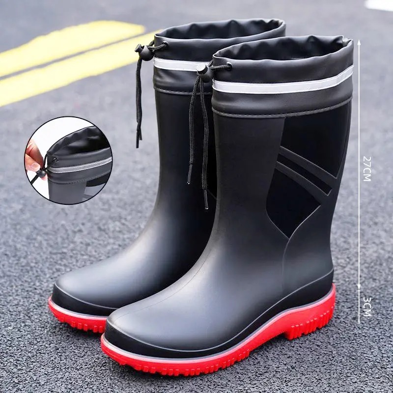 Fashion Men's Medium Tube Rain - Fishing Boots 评论和价格