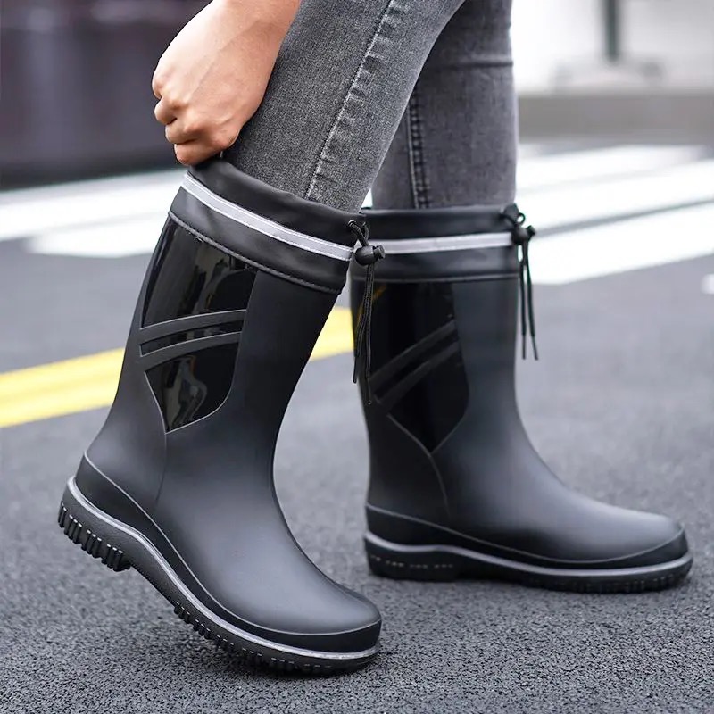 Fashion Men's Medium Tube Rain - Fishing Boots 评论和价格