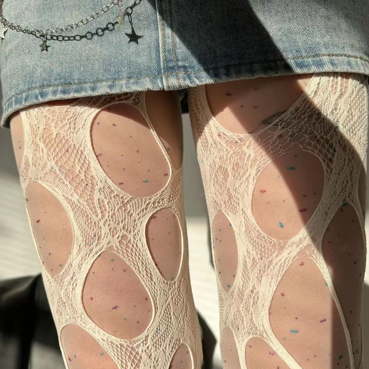 Sexy Punk Women Broken Hole St - Fishing Socks 评论和价格
