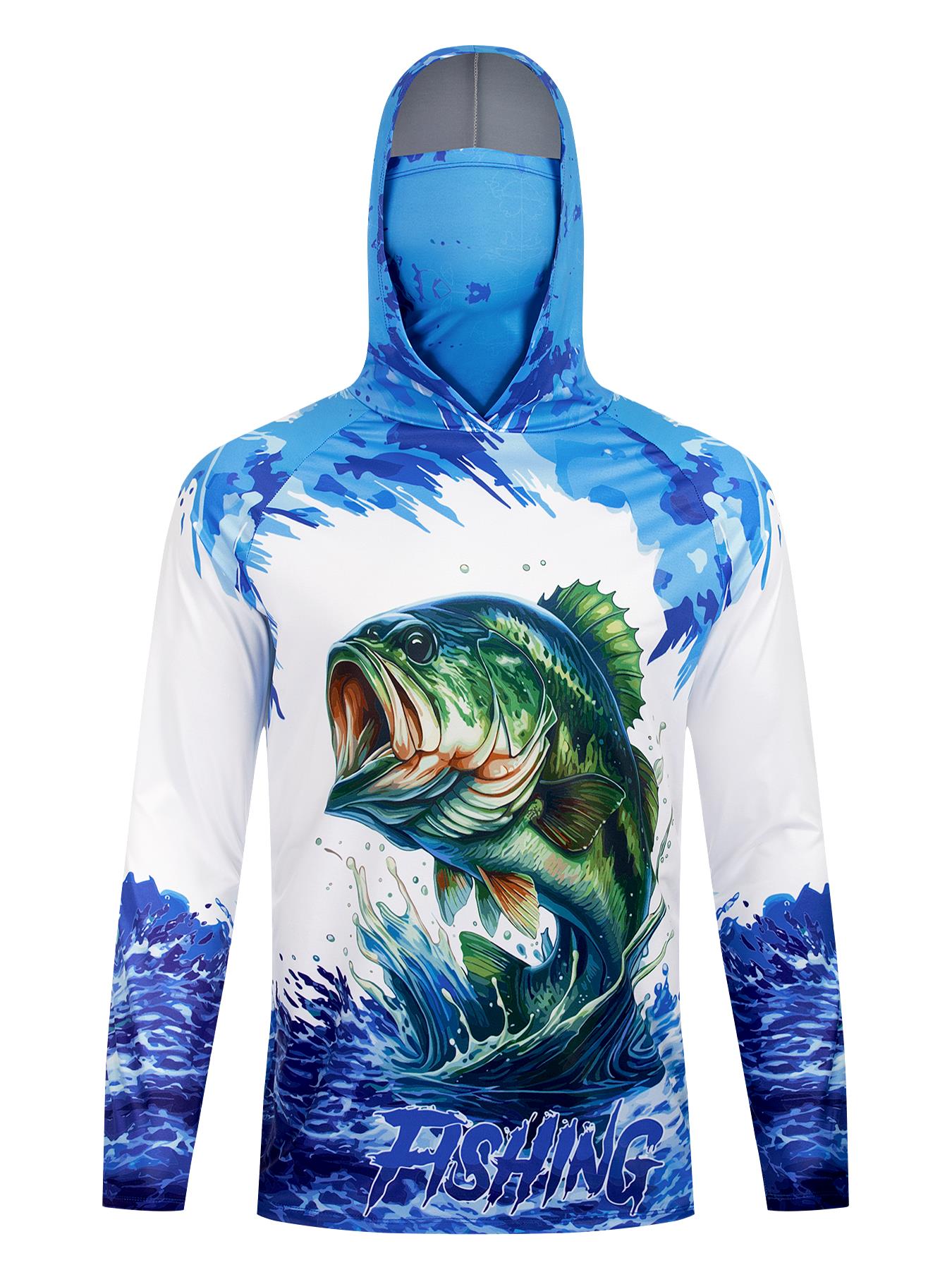 Fishing Hooded Shirt Upf 50 Fi - Fishing Shirt Uv Protection 评论和价格