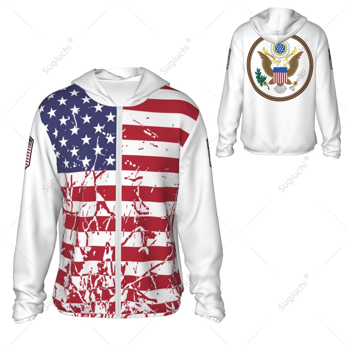 United States Flag Sun Protect - Fishing Hoodie 评论和价格