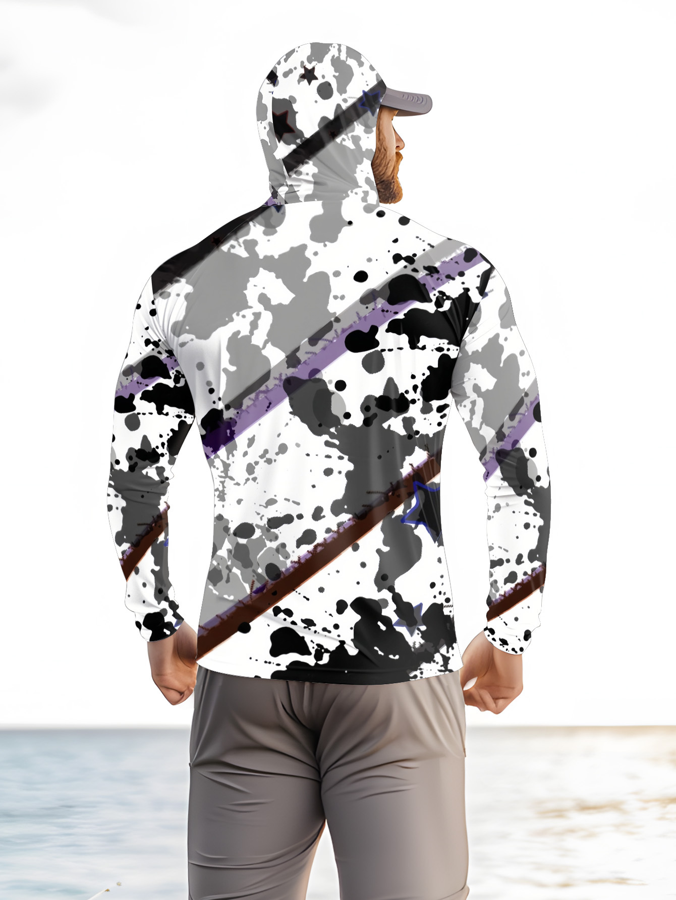 Men Hood Fishing Shirt long sl - Fishing Shirt Uv Protection 评论和价格