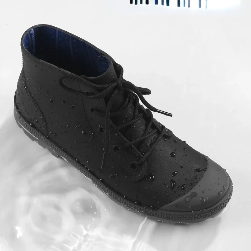 Winter Men Rain Boots Lace-up  - Fishing Boots 评论和价格